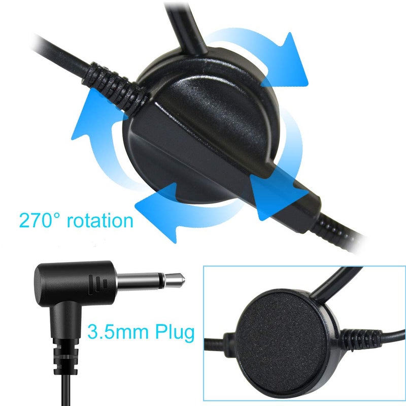 EXMAX Over Ear 3.5mm/1/8 Hands Free Cardioid Wired Audio Boom Condenser Classroom Mic Headset Microphone for UHF-938 ATG-100T Wireless Tour Guide System Voice Amplifier Conference PC Laptop Tablet - Image 3
